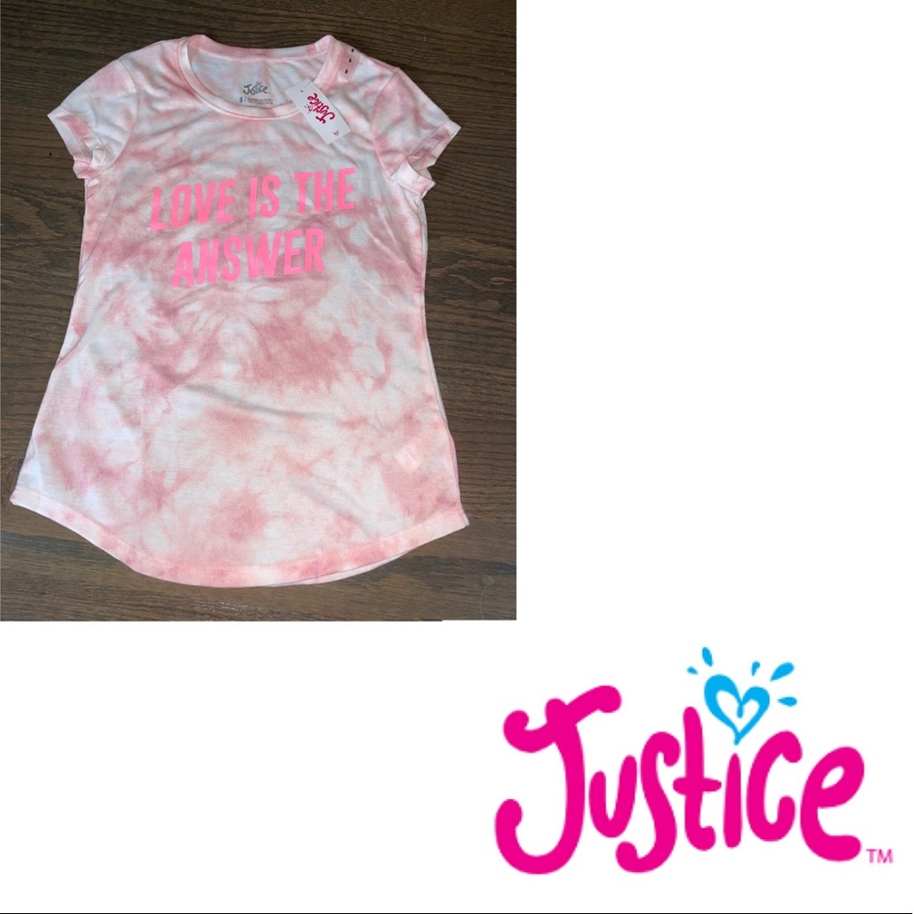 *NWT*💕Justice Girls Size 8 Pink Tie-dye Tee💕